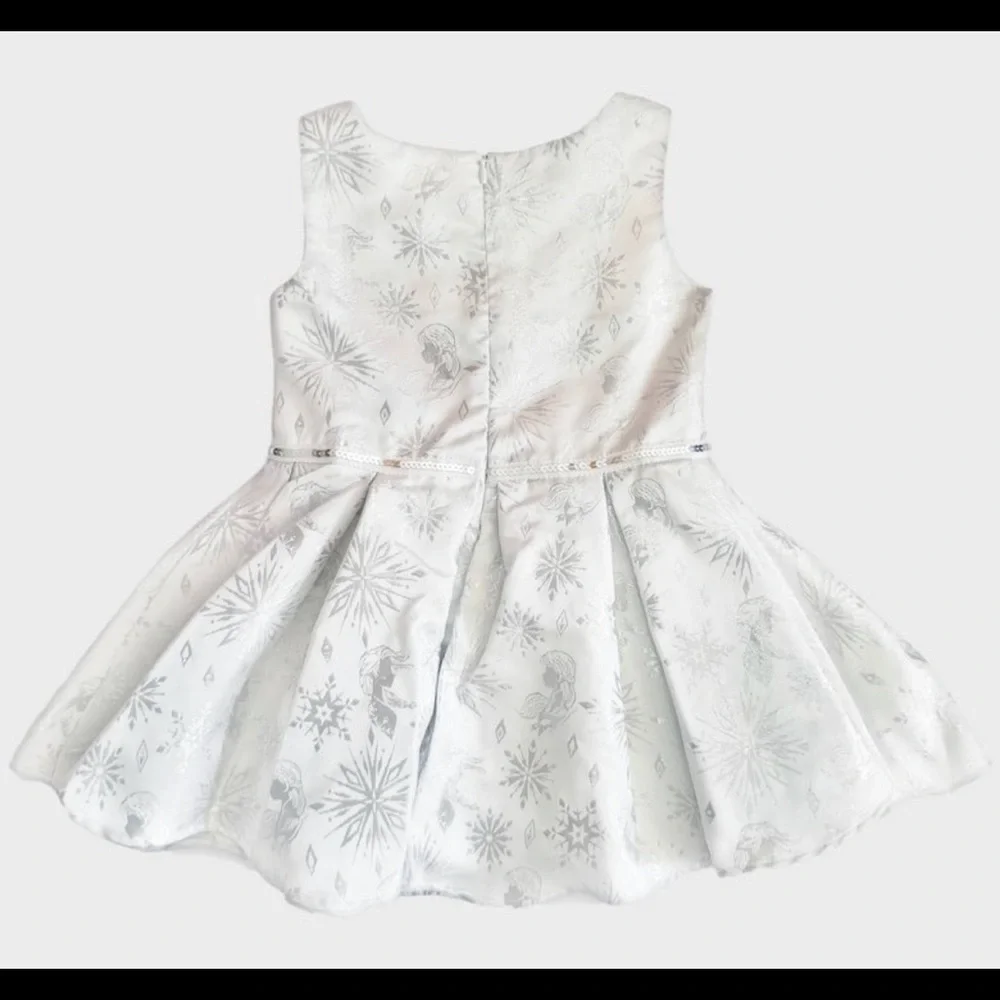 Disney frozen dress costume white silver Sz 4 toddler sequin NWT NEW